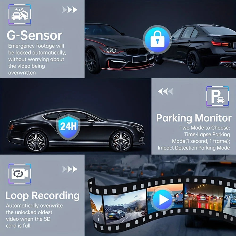 🎁 Today Promotion - 𝐂𝐥𝐞𝐚𝐫𝐕𝐢𝐬𝐢𝐨𝐧™ Dual-Lens Car Rear View Smart Mirror Camera