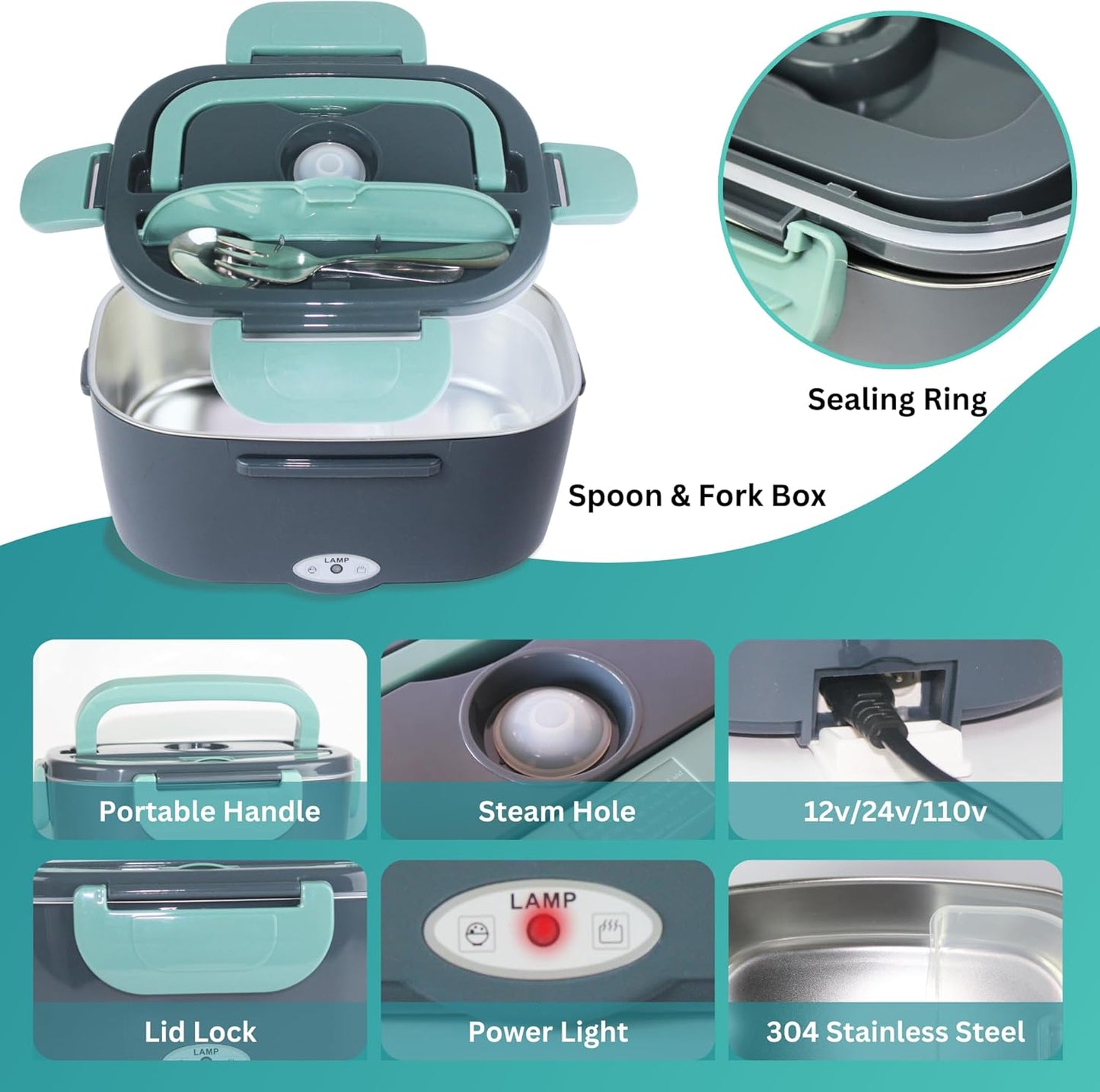 Portable Heated Lunch Box