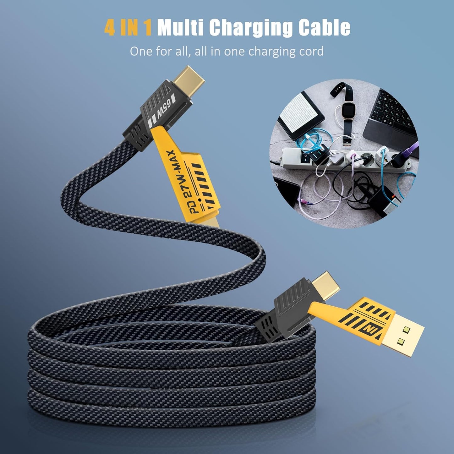 65W 4-in-1 Fast Charging Cable