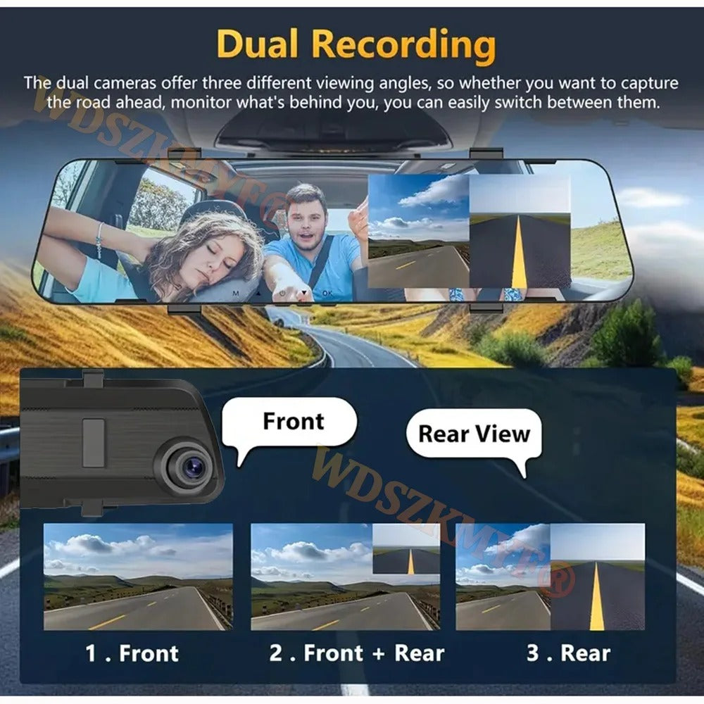 🎁 Today Promotion - 𝐂𝐥𝐞𝐚𝐫𝐕𝐢𝐬𝐢𝐨𝐧™ Dual-Lens Car Rear View Smart Mirror Camera